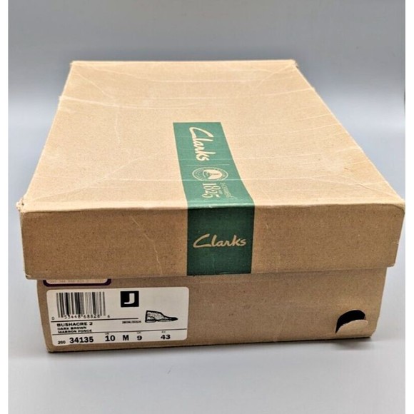 *CIB* Clarks Bushacre 2 Mens Size10 US Dark Brown Leather Lace Up Chukka Boots